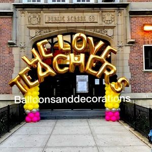 Helium letter arch